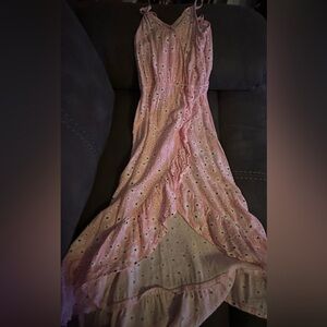 Girls Pink floral Sleeveless Maxi Dress size small